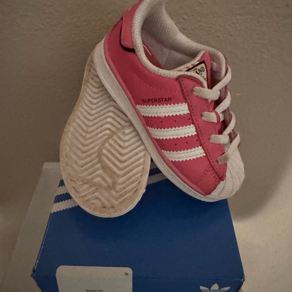 Adidas  Superstar Pink and White Sneakers Classic Design
